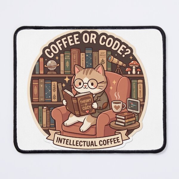 Item preview, Coffee Or Code Intellectual Cozy Reading Cat BookTok Gift designed and sold by nour-lawra.