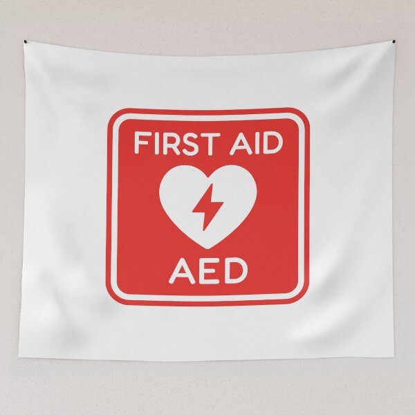 Item preview, First Aid AED Emergency Heart Sign designed and sold by VectorForge Studio.