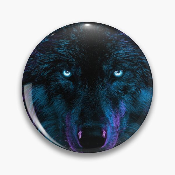 Item preview, Spirit Animal Wolf Neon Blue Purple Night Glow designed and sold by FrostyFrisby.