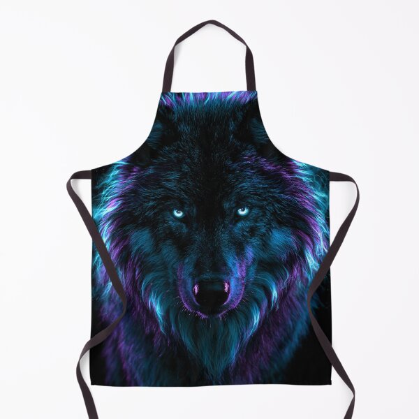 Item preview, Spirit Animal Wolf Neon Blue Purple Night Glow designed and sold by FrostyFrisby.