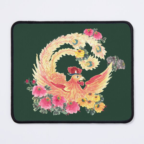 Item preview, Golden Phoenix & Peony Wreath | East Asian Mythology Art designed and sold by HiddenJadeArtStudio.