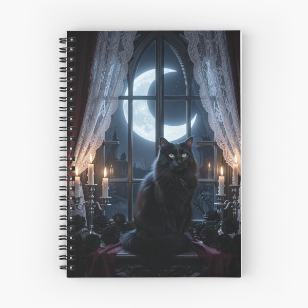 Item preview, Midnight Gothic Cat | Crescent Moon designed and sold by JanjjaSoulInk.