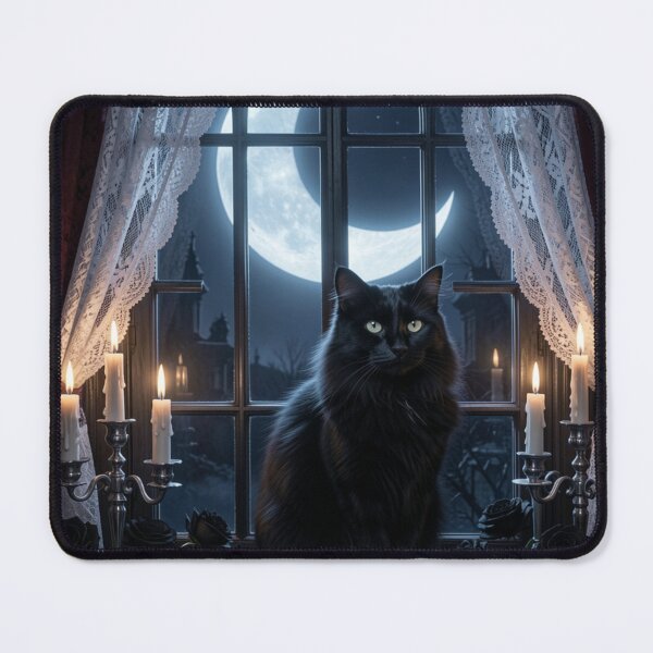 Item preview, Midnight Gothic Cat | Crescent Moon designed and sold by JanjjaSoulInk.