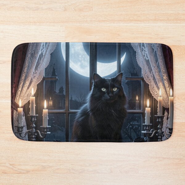 Item preview, Midnight Gothic Cat | Crescent Moon designed and sold by JanjjaSoulInk.