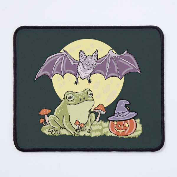 Item preview, Frog and Bat Cute Spooky Halloween Cottagecore Art designed and sold by LeshanArt.