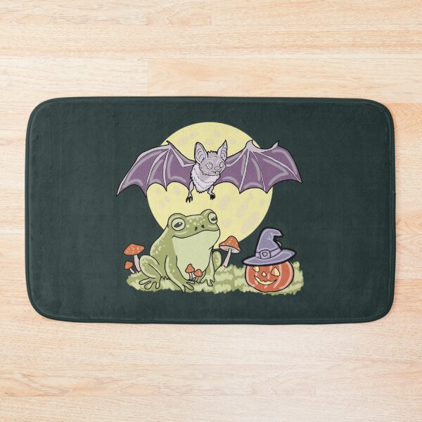Item preview, Frog and Bat Cute Spooky Halloween Cottagecore Art designed and sold by LeshanArt.