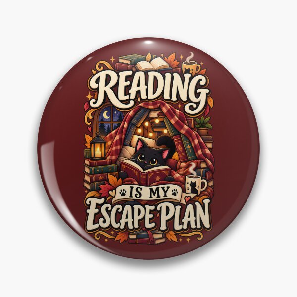 Item preview, Reading Is My Escape Plan Black Cat Book Lover Design designed and sold by CreativeLook25.