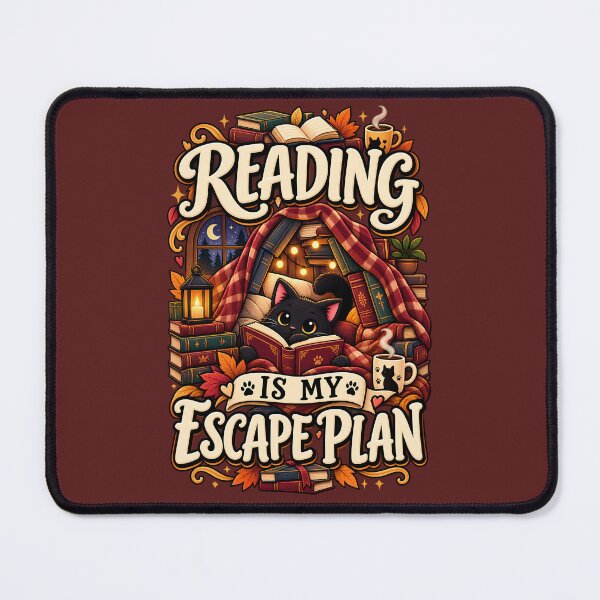 Item preview, Reading Is My Escape Plan Black Cat Book Lover Design designed and sold by CreativeLook25.