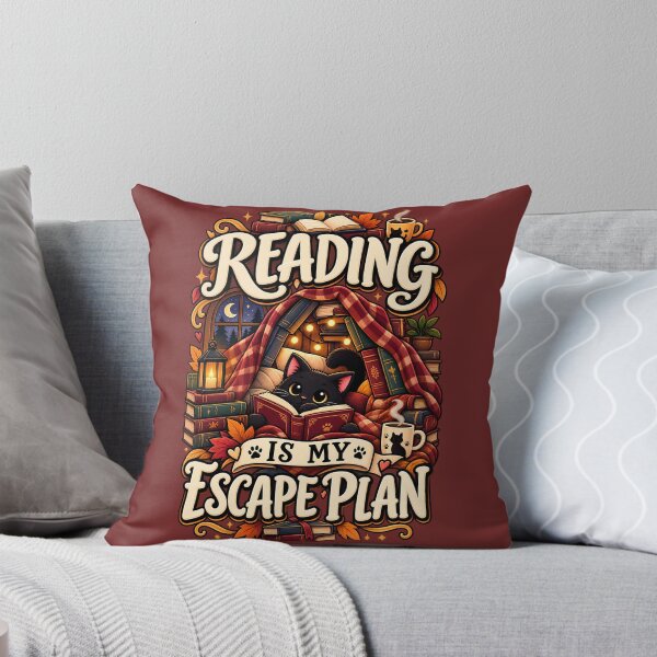 Item preview, Reading Is My Escape Plan Black Cat Book Lover Design designed and sold by CreativeLook25.