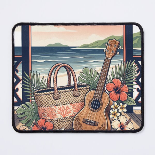 Item preview, Hawaiian Porch – Tropical Ukulele Beach Bag Coastal Art – Vintage Hawaii T-Shirt designed and sold by @SHINTOSARTSTORE.