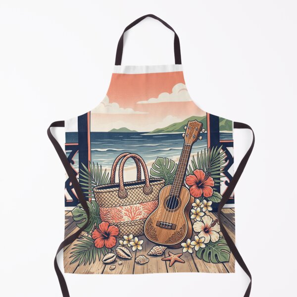 Item preview, Hawaiian Porch – Tropical Ukulele Beach Bag Coastal Art – Vintage Hawaii T-Shirt designed and sold by @SHINTOSARTSTORE.