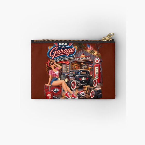 Item preview, NRH Garage Built For Dreamers Hot Rod Service Pinup Girl Vintage Garage Sign 66 designed and sold by Normandy Road Heritage.
