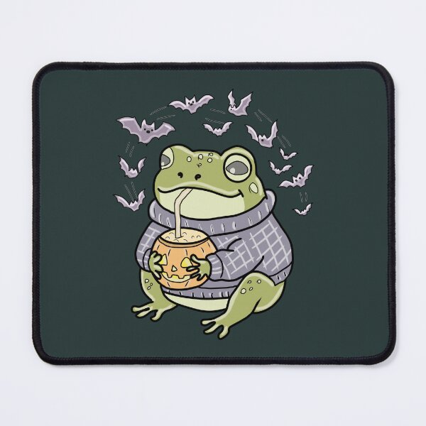 Item preview, Halloween Frog Drinking Pumpkin Spice Latte | Cozy Spooky Cottagecore Frog designed and sold by LeshanArt.