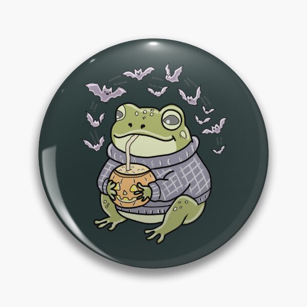 Item preview, Halloween Frog Drinking Pumpkin Spice Latte | Cozy Spooky Cottagecore Frog designed and sold by LeshanArt.