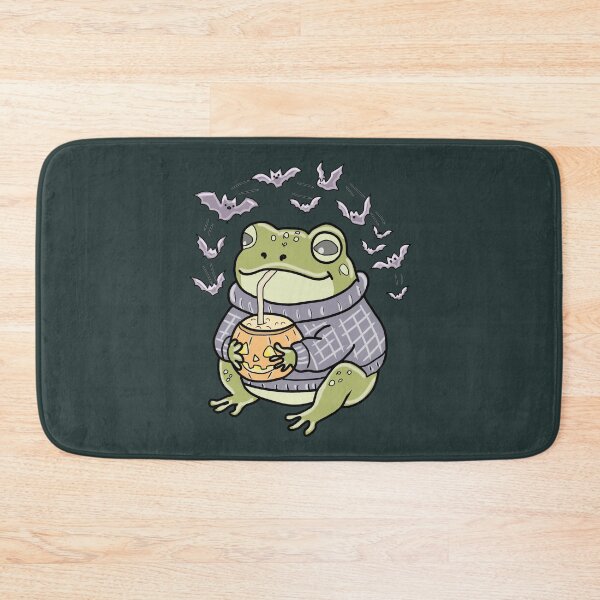 Item preview, Halloween Frog Drinking Pumpkin Spice Latte | Cozy Spooky Cottagecore Frog designed and sold by LeshanArt.