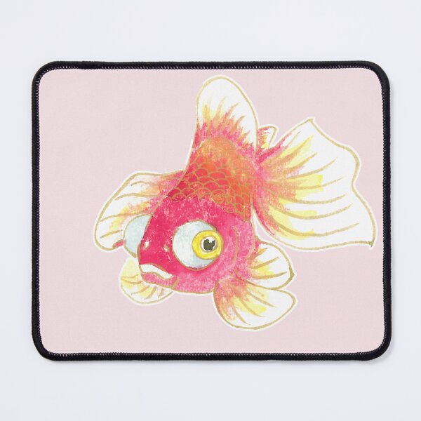 Item preview, Pink Goldfish | Traditional East Asian Brush Painting | Cute Fish Art designed and sold by HiddenJadeArtStudio.