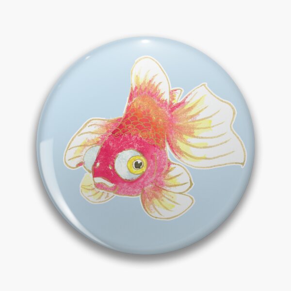 Item preview, Pink Goldfish | Traditional East Asian Brush Painting | Cute Fish Art designed and sold by HiddenJadeArtStudio.
