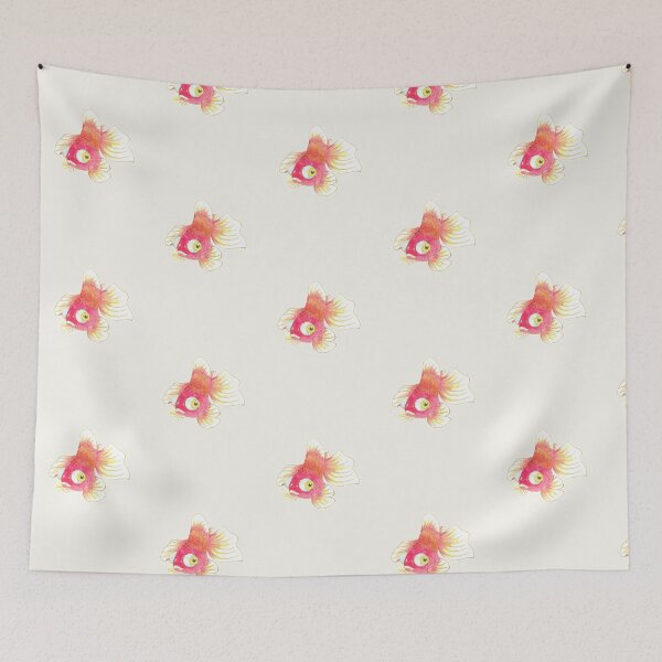 Item preview, Pink Goldfish | Traditional East Asian Brush Painting | Cute Fish Art designed and sold by HiddenJadeArtStudio.