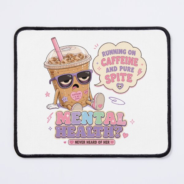 Item preview, Running On Caffeine Mental Health Funny Quote designed and sold by BobbyTee Merch.