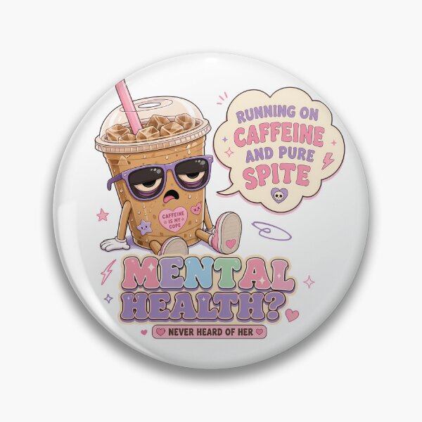 Item preview, Running On Caffeine Mental Health Funny Quote designed and sold by BobbyTee Merch.
