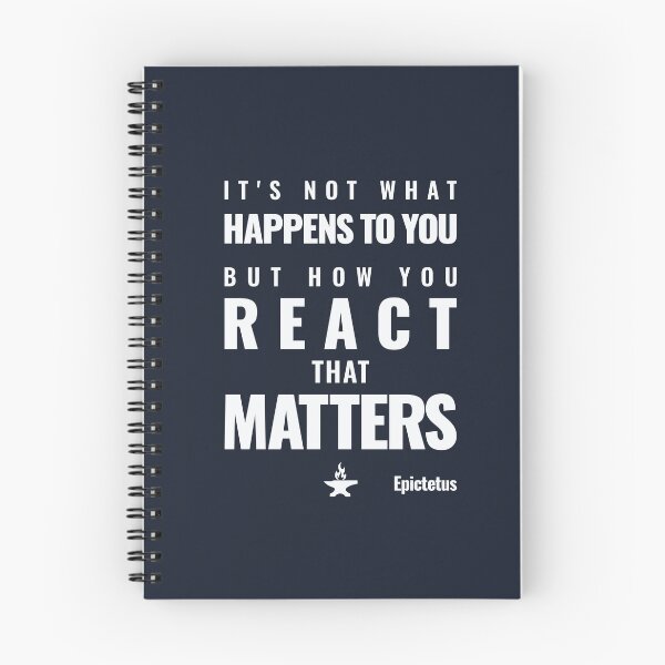 Item preview, It's Not What Happens to You But How You React That Matters - Epictetus - Bold Stoic Motivational Quote - Light Version designed and sold by Stoic Core.