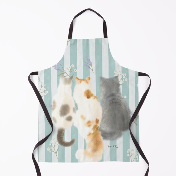 Item preview, Three Cats Back View in Floral Garden designed and sold by hanielmeowtrait.