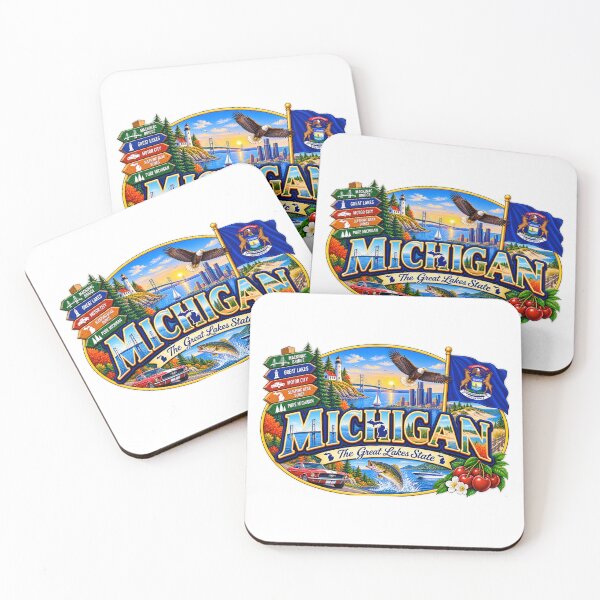 Item preview, Michigan Great Lakes State Travel Doodle designed and sold by Awarrie.