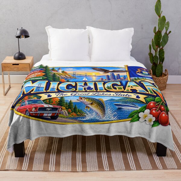 Item preview, Michigan Great Lakes State Travel Doodle designed and sold by Awarrie.