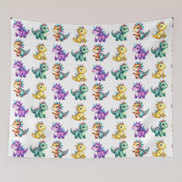Item preview, Gemstone Dinosaurs Pretty Sparkly Colourful Diamonds  designed and sold by MoonMonkeyNbear.