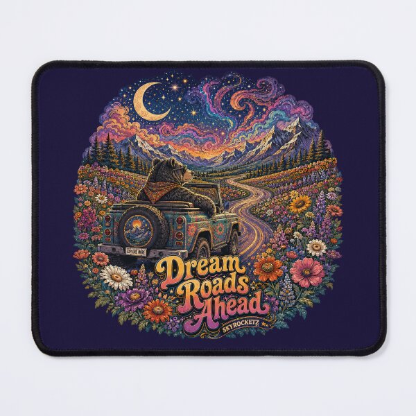 Item preview, Dream Roads Ahead Retro Bear Road Trip designed and sold by Skyrocketz.