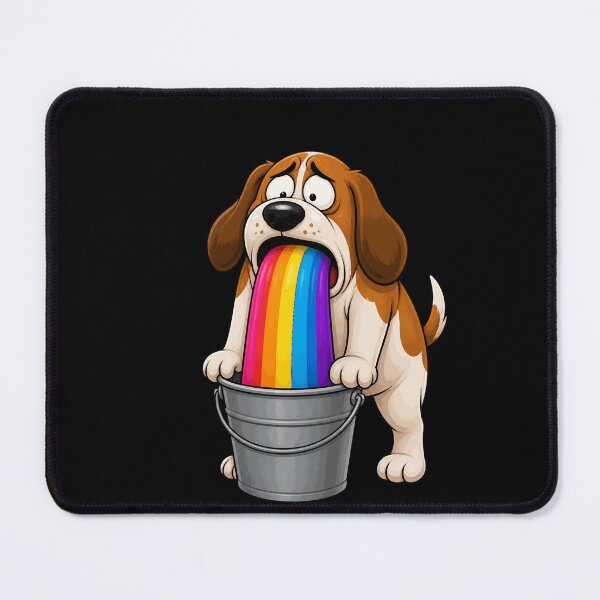 Item preview, Dog Throwing Up Rainbow Funny Bucket Design designed and sold by BoyleDesignShop.