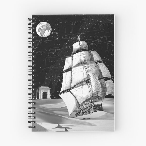 Item preview, Surreal Desert Ship Cosmic Vintage Collage designed and sold by Hakubiya.