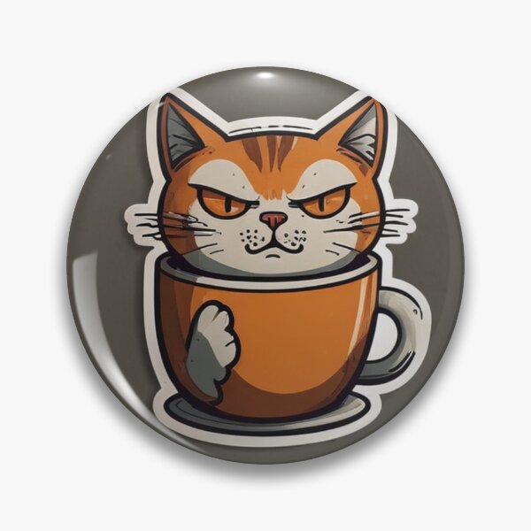 Item preview, Powered By Caffeine And Cat Hair Sticker | High Contrast Vector Anime Print designed and sold by Joy-boy-op.