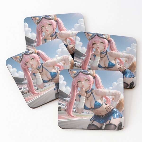 Item preview, Pink Hair Fox Girl Racing Anime designed and sold by Killington.