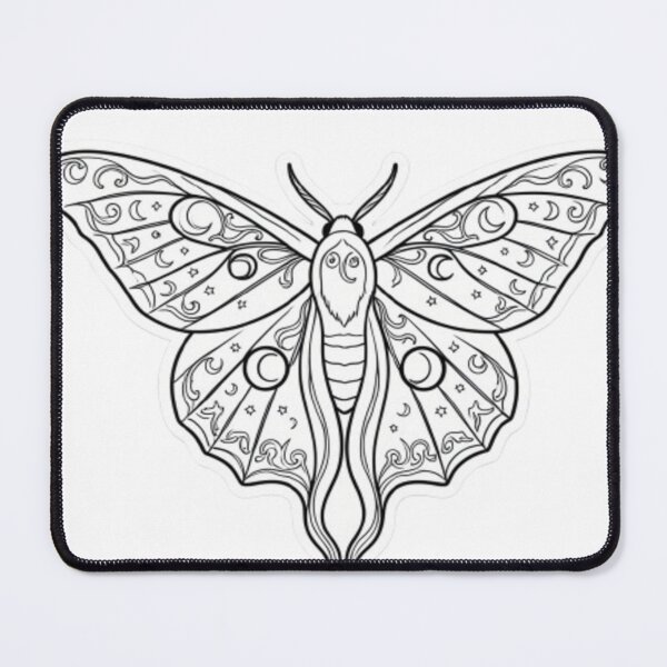 Item preview, Gothic Luna Moth Outline designed and sold by JanjjaSoulInk.