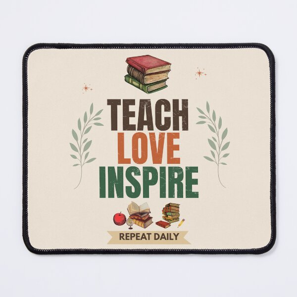 Item preview, Teach Love Inspire Vintage Teacher School Books Design designed and sold by Uvclick.