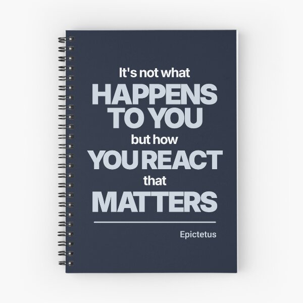 Item preview, It's Not What Happens to You But How You React That Matters - Epictetus - Minimalist Style Stoic Quote - Light Version designed and sold by Stoic Core.