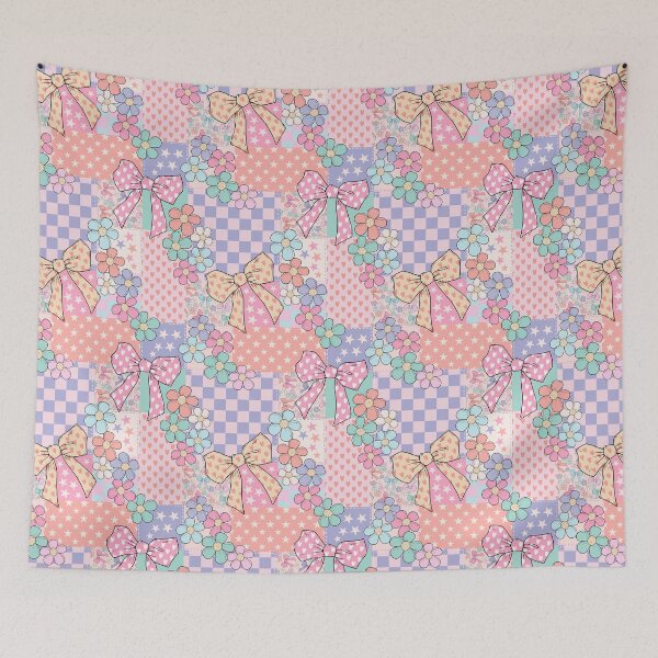 Item preview, Coquette Bow Floral Patchwork designed and sold by CreativeDraws42.
