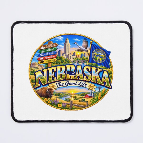 Item preview, Nebraska Good Life Travel Doodle designed and sold by Awarrie.