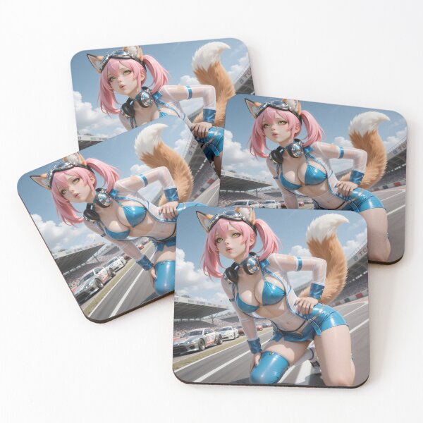 Item preview, Pink Hair Fox Girl Car Racing Anime  designed and sold by Killington.