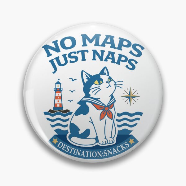 Item preview, Retro Sailor Cat & Lighthouse – Funny Nautical Cat Art_WH designed and sold by AckeeWolf.