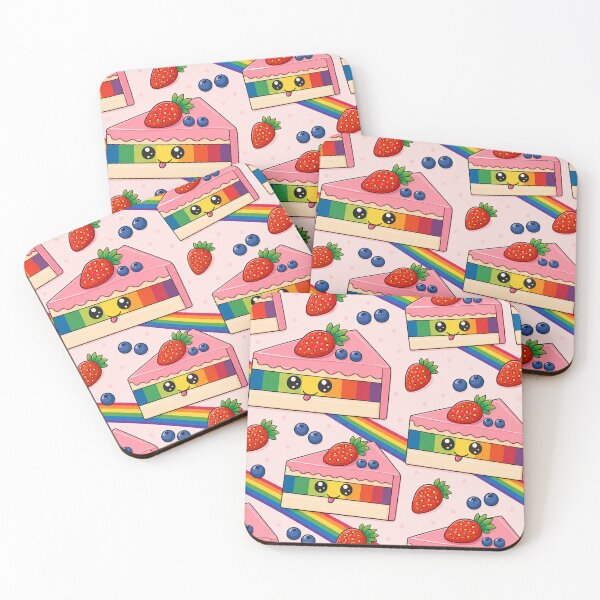 Item preview, Cute Kawaii Rainbow Layer Cake Pattern Illustration designed and sold by Suha Design Studio.