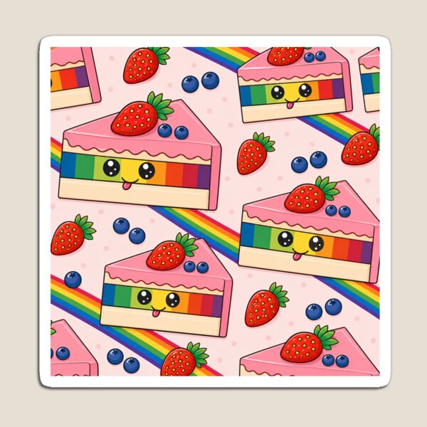 Item preview, Cute Kawaii Rainbow Layer Cake Pattern Illustration designed and sold by suha-art.