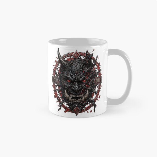 Item preview, Oni Mask Curse Seal - Japanese Demon Yokai Gothic Art designed and sold by MouradStudio.