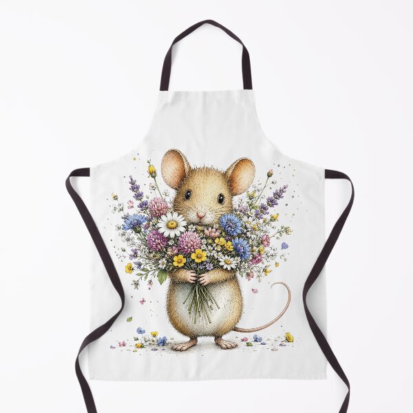 Item preview, Cute Mouse with Flower Bouquet designed and sold by PetalGarden.