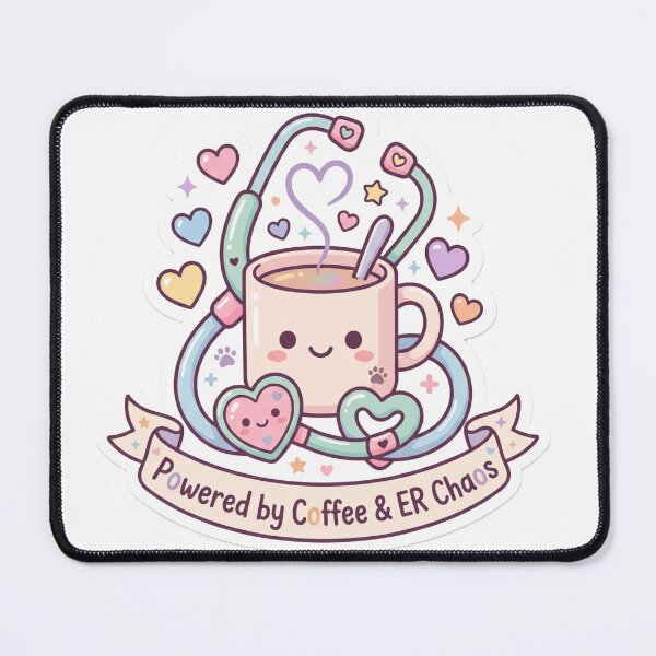Item preview, Powered By Coffee And ER Chaos Cute ER Nurse Stethoscope Coffee Mug designed and sold by nour-lawra.