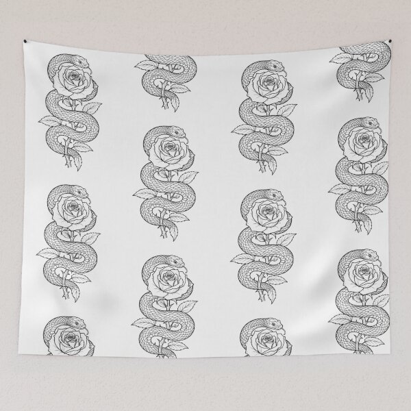 Item preview, Snake & Rose Gothic Outline designed and sold by JanjjaSoulInk.