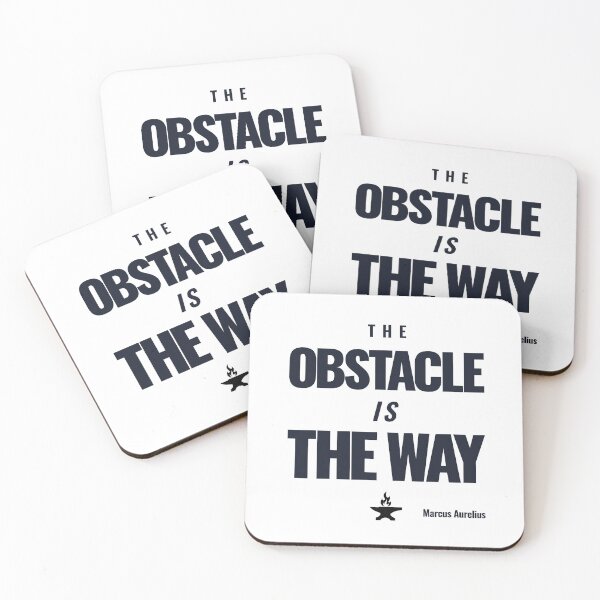 Item preview, The Obstacle Is the Way - Marcus Aurelius - Bold Stoic Motivational Quote - Dark Version designed and sold by Stoic Core.