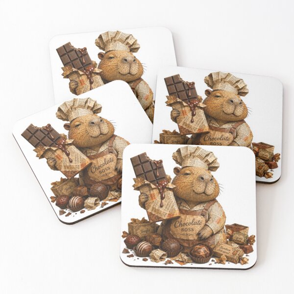 Item preview, Newspaper Capybara Chocolate Chef With Treats designed and sold by Snurly.
