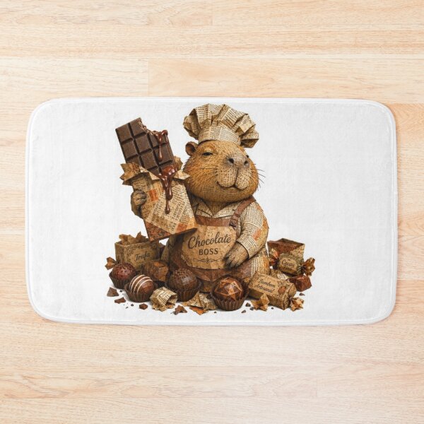 Item preview, Newspaper Capybara Chocolate Chef With Treats designed and sold by Snurly.